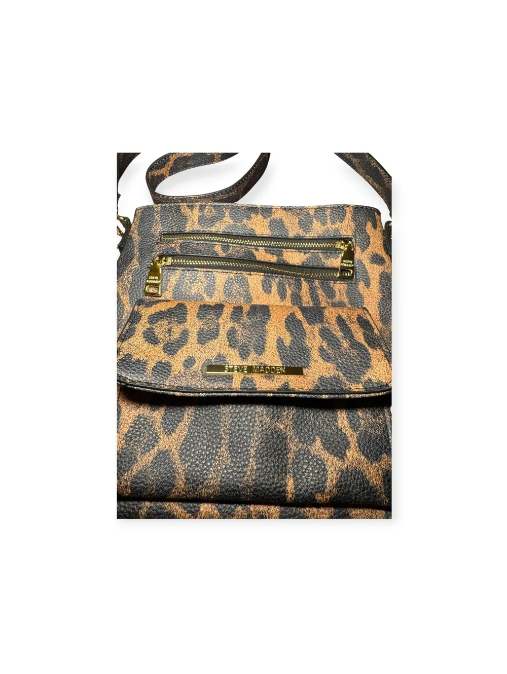 Steve Madden Pleather PU Cross Body Medium Small Bag Purse Adjustable Strap NWOT